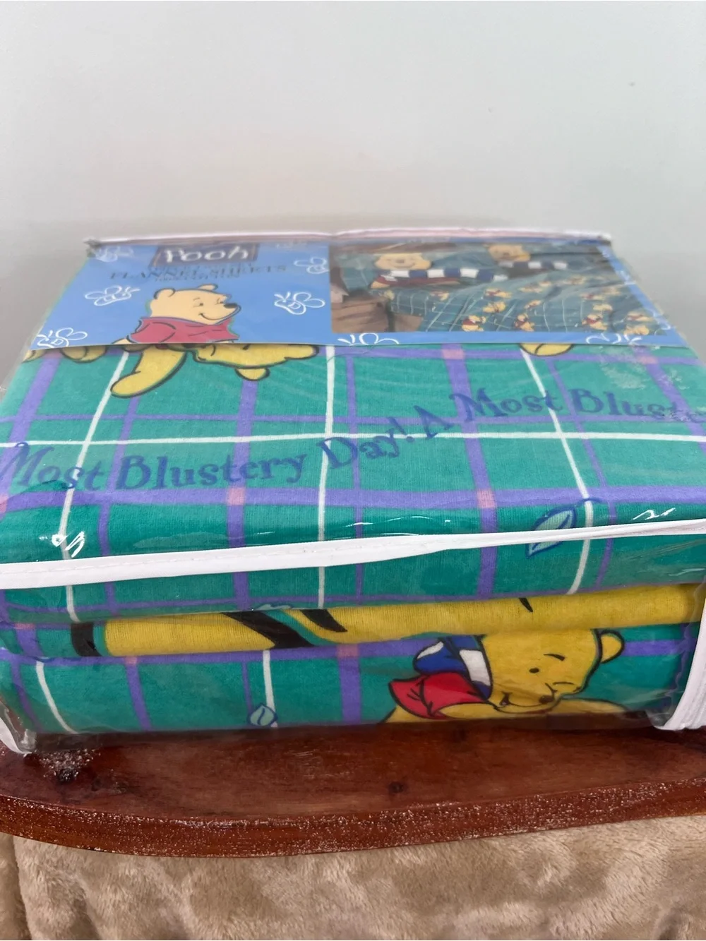 Vintage Pooh 3-Piece Twin Flannel Sheets - Most Blustery Day - Winnie the Pooh
